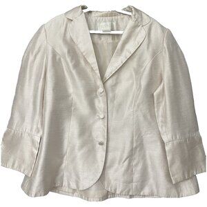PROVERBS WOMEN'S WHITE Cream Three Button Blazer Jacket Size 20W 3/4 Sleeve